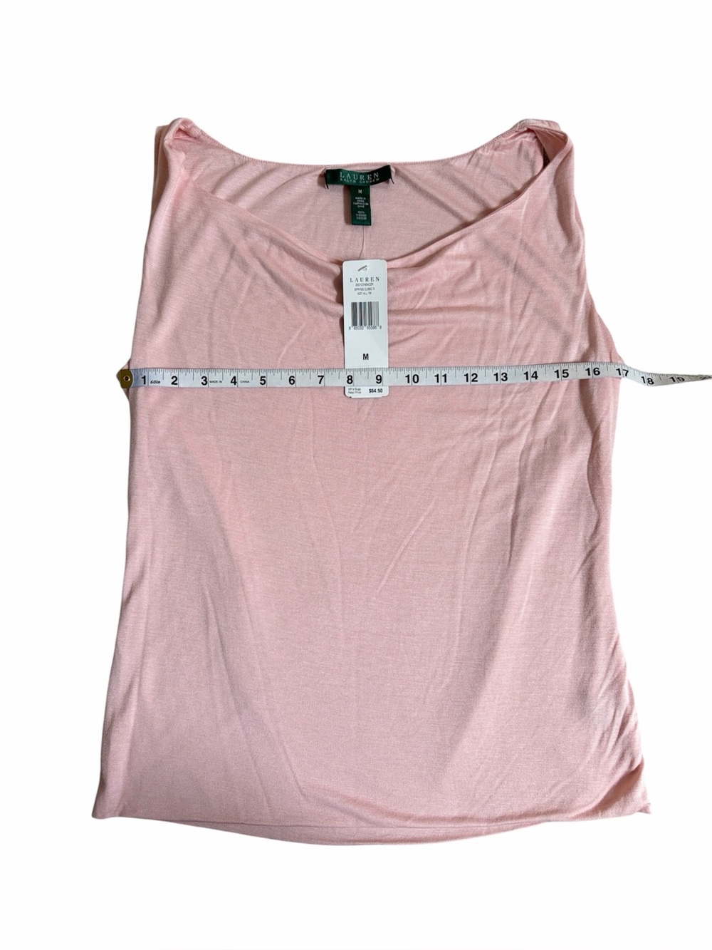 Ralph Lauren New Light Pink Draped Neckline Sleeveless Top Medium NWT - Picture 7 of 9